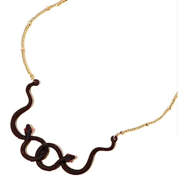 Auryn Black Snake Ouroboros Neverending Story Medusa Endless Knot Witch Necklace - Picture 4 of 7